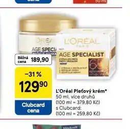 Tesco Loreal pleťový krém nabídka