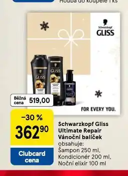 Tesco Schwarzkopf gliss vánočjí balíček nabídka