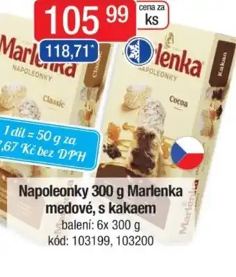 Napoleonky Marlenka medové, s kakaem