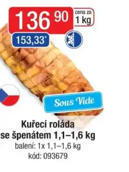 Qanto Kuřecí roláda se špenátem nabídka