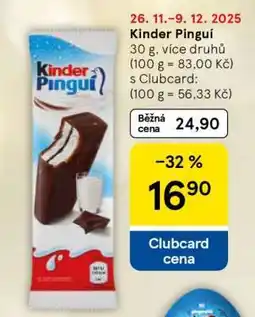 Tesco KINDER PINGUÍ nabídka