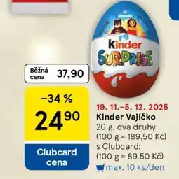 Tesco Kinder vajíčko nabídka