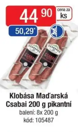 Qanto Klobása Maďarská Csabai pikantní nabídka