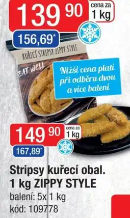 Qanto Stripsy kuřecí obal. ZIPPY STYLE nabídka
