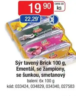 Qanto Sýr tavený Brick, Ementál, se žampiony, se šunkou, smetanový nabídka