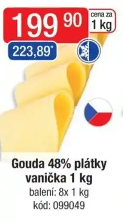 Qanto Gouda 48% plátky vanička nabídka