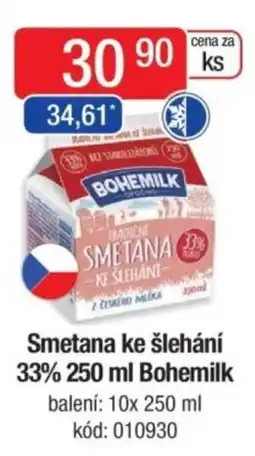 Qanto Smetana ke šlehání 33% Bohemilk nabídka