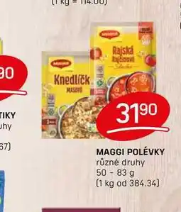 Flop MAGGI POLÉVKY různé druhy 50-83 g nabídka