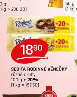 Flop SEDITA RODINNÉ VĚNEČKY různé druhy 100 g nabídka