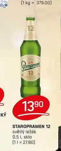 Flop STAROPRAMEN 12 světlý ležák 0,5l nabídka