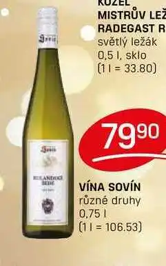 Flop VÍNA SOVÍN různé druhy 0,75l nabídka