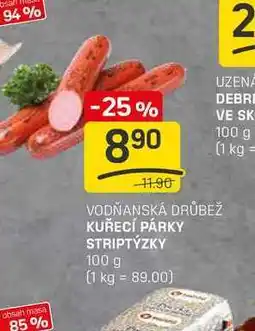 Flop KUŘECÍ PÁRKY STRIPTÝZKY 100 g nabídka