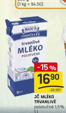 Flop JČ MLÉKO TRVANLIVÉ polotučné 1,5% 1l nabídka