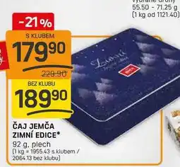Flop ČAJ JEMČA ZIMNÍ EDICE 92 g, plech nabídka