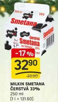 Flop MILKIN SMETANA ČERSTVÁ 33% 250 ml nabídka
