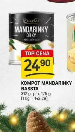 Flop KOMPOT MANDARINKY BASSTA 312 g. p.p. 175 g nabídka