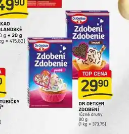 Flop DR.OETKER ZDOBENÍ různé druhy 80 g nabídka
