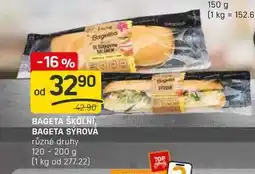 Flop BAGETA ŠKOLNÍ, BAGETA SÝROVÁ různé druhy 120 - 200 g nabídka