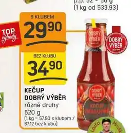 Flop KEČUP DOBRÝ VÝBĚR různé druhy 520 g nabídka