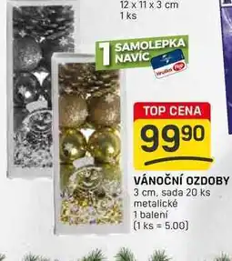 Flop VÁNOČNÍ OZDOBY 3 cm, sada 20 ks metalické 1 balení nabídka