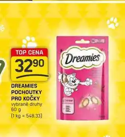 Flop DREAMIES POCHOUTKY PRO KOČKY vybrané druhy 60 g nabídka