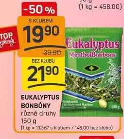 Flop EUKALYPTUS BONBÓNY různé druhy 150 g nabídka