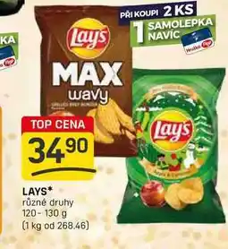 Flop LAYS různé druhy 120-130 g nabídka