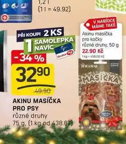 Flop AKINU MASÍČKA PRO PSY různé druhy Hruška 75 g nabídka