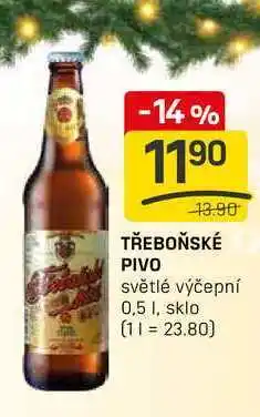 Flop TŘEBOŇSKÉ PIVO světlé výčepní 0,5l nabídka