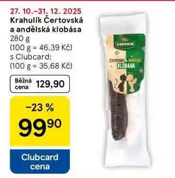 Tesco Krahulik Čertovská a andělská klobása, 280 g nabídka
