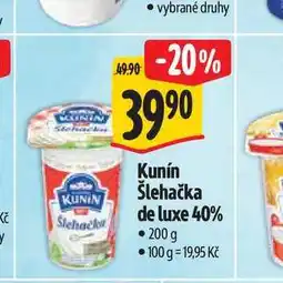 Albert Kunín Šlehačka de luxe 40% 200 g nabídka