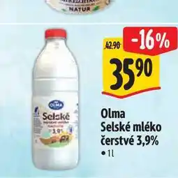 Albert Olma Selské mléko čerstvé 3,9% 1 l nabídka