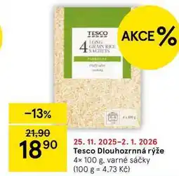 Tesco Tesco Dlouhozrnná rýže, 4x 100 g, varné sáčky nabídka