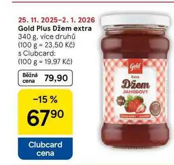 Tesco Gold Plus Džem extra, 340 g, více druhů nabídka