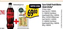 Albert Coca-Cola 0,5 l + Fresh Bistro různé druhy nabídka