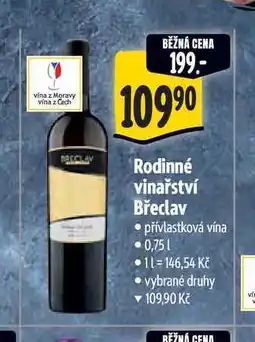 Albert Rodinné vinařství Břeclav 0,75 l nabídka