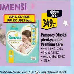 Albert Pampers Dětské plenky/pants Premium Care vel. 1-6, 31-72 ks nabídka