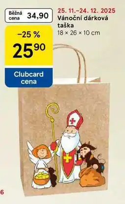 Tesco Vánoční dárková taška, 18 x 26 x 10 cm nabídka