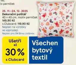 Tesco Dekorační polštář 40 x 40 cm, motiv perníček nabídka