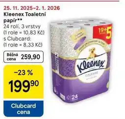 Tesco Kleenex Toaletní papír, 24 rolí. 3 vrstvy nabídka