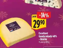 Albert Excellent Gouda mladá 48% - bloček 100 g nabídka