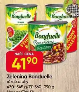 Hruška Zelenina Bonduelle různé druhy 430-545 g/PP 360-390 g nabídka