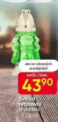 Svička hřbitovni 19 cm Sklo