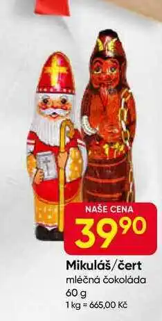 Hruška Mikuláš/čert mléčná čokoláda 60 g nabídka