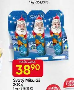 Hruška ROSHEN Svatý Mikuláš 3×20 g nabídka