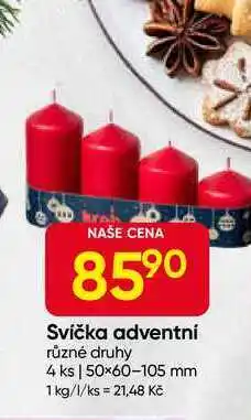 Hruška Svíčka adventní různé druhy 4 ks 50×60-105 mm nabídka
