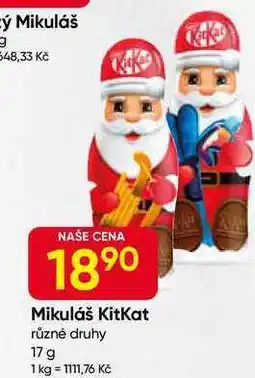 Hruška KitKat Mikuláš různé druhy 17 g nabídka
