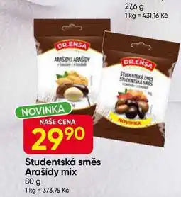 Hruška DR. ENSA Studentská směs Arašídy mix 80 g nabídka