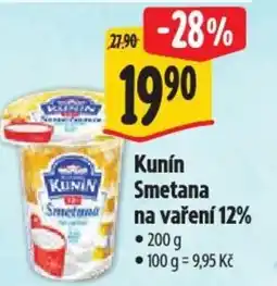 Albert Kunín Smetana na vaření 12% nabídka