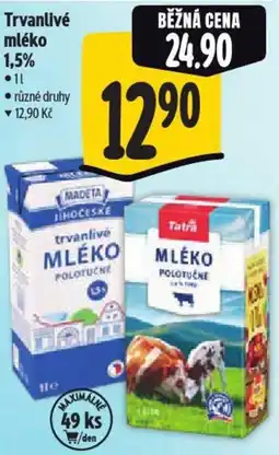 Albert Madeta Trvanlivé mléko 1,5% nabídka